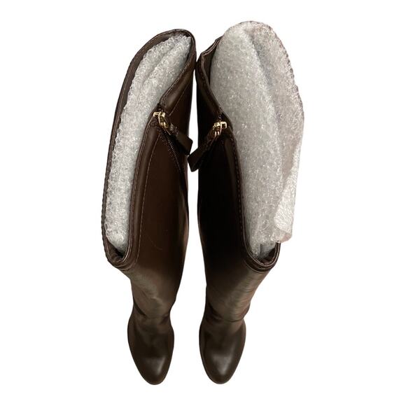 Alexandre Birman Lauren Ttk 90 Leather Heeled Boots Knee High Dark Brown Size 40 - Picture 6 of 14